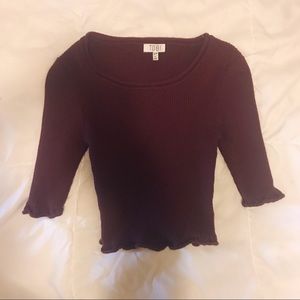 Maroon Crop Top Sweater Tobi